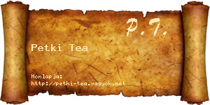 Petki Tea névjegykártya